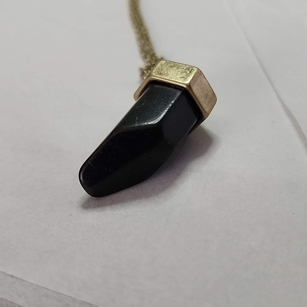 Lydell Vintage Bronze Tones Necklace Simulated Onyx - Picture 9 of 10